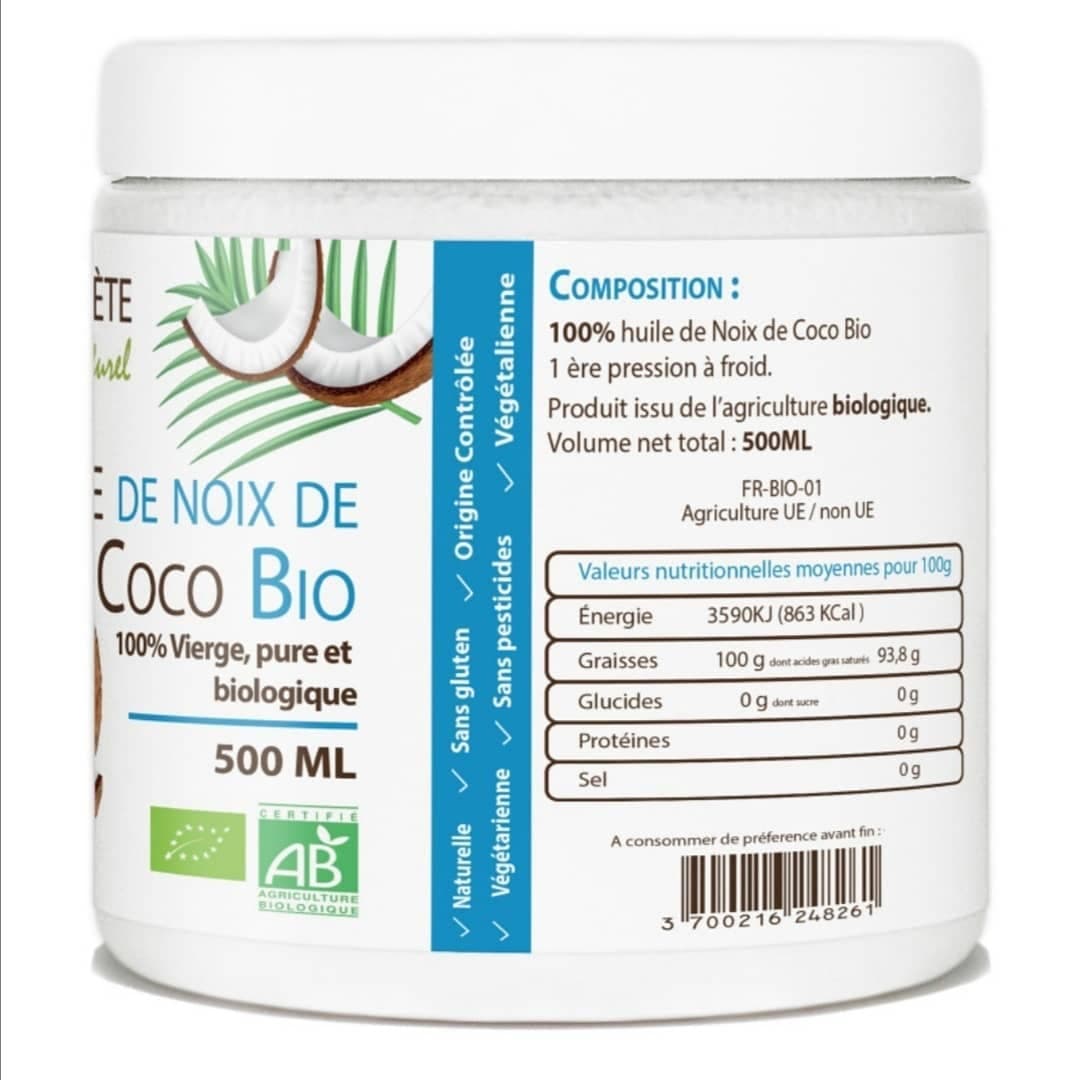 Huile de Noix de Coco Bio 500ml